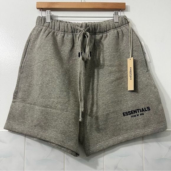 NWT Essentials Fear Of God Blue Hoodie & Dark Oatmeal Shorts Set Streetwear M - Picture 7 of 15